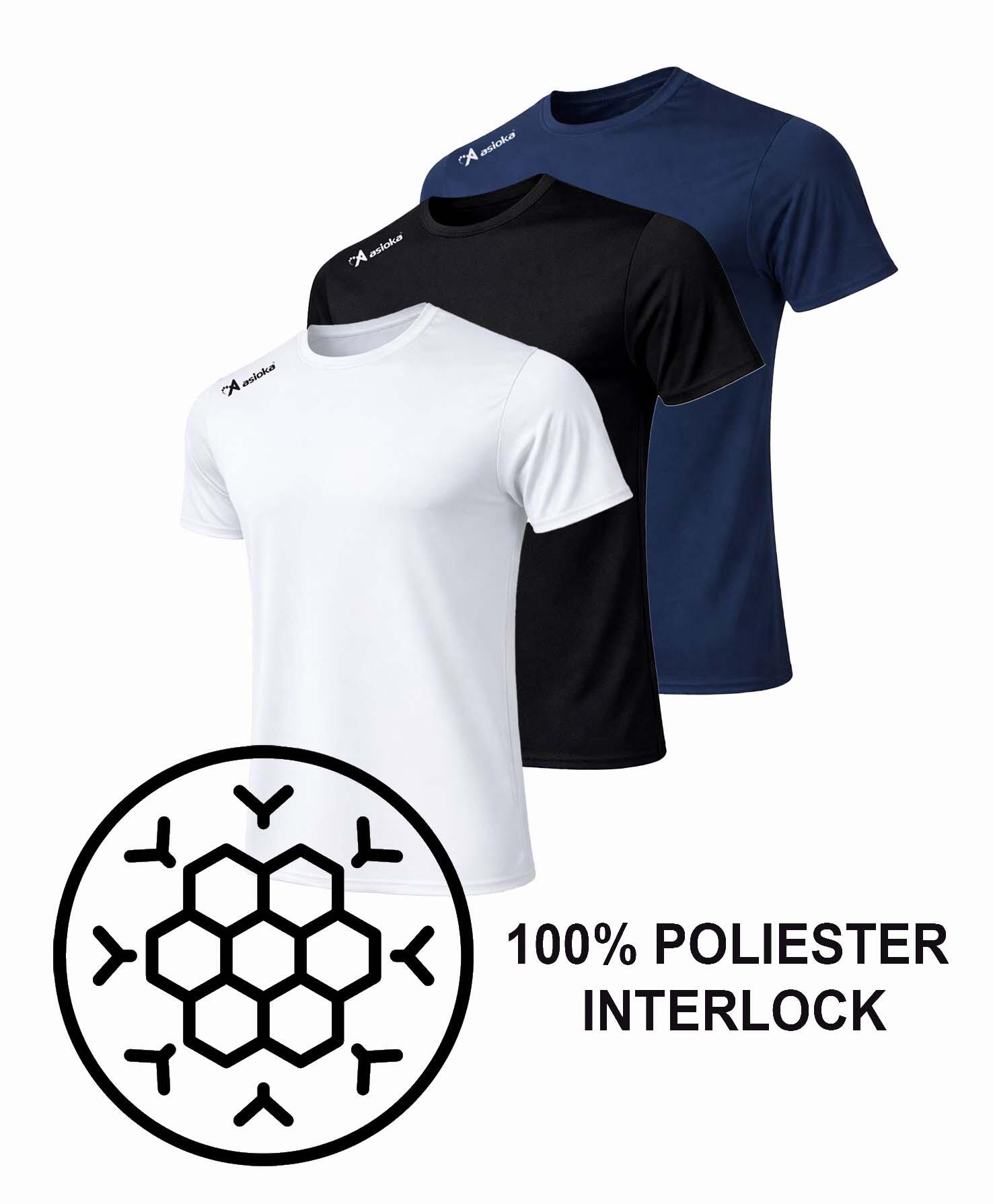Lot de 2 t-shirts de sport Asioka PREMIUM pour homme. Polyester. 6/7