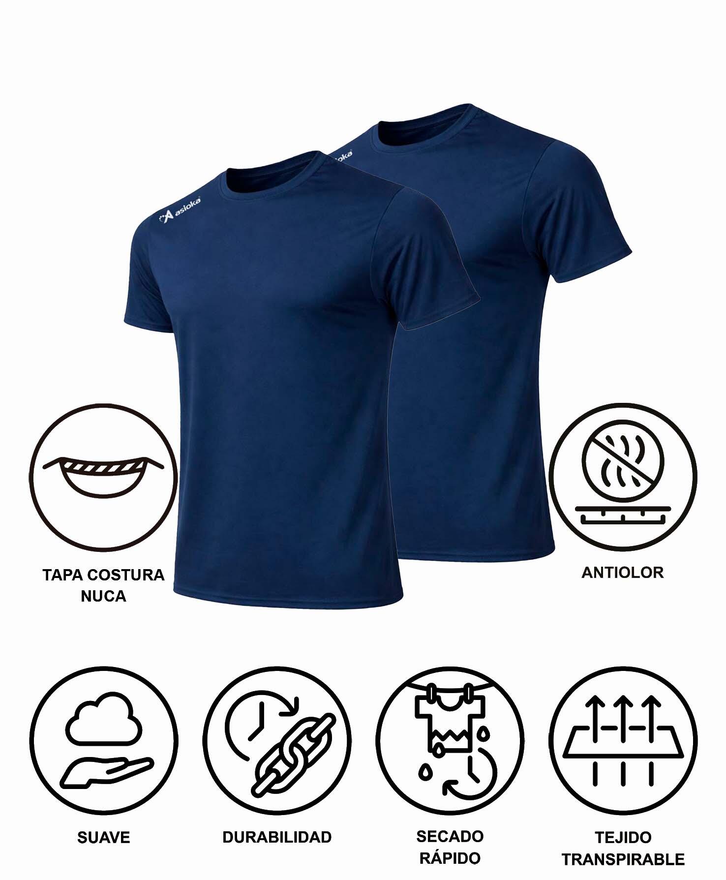 Pack 2 camisetas deporte para hombre Asioka PREMIUM.Poliéster. 6/6