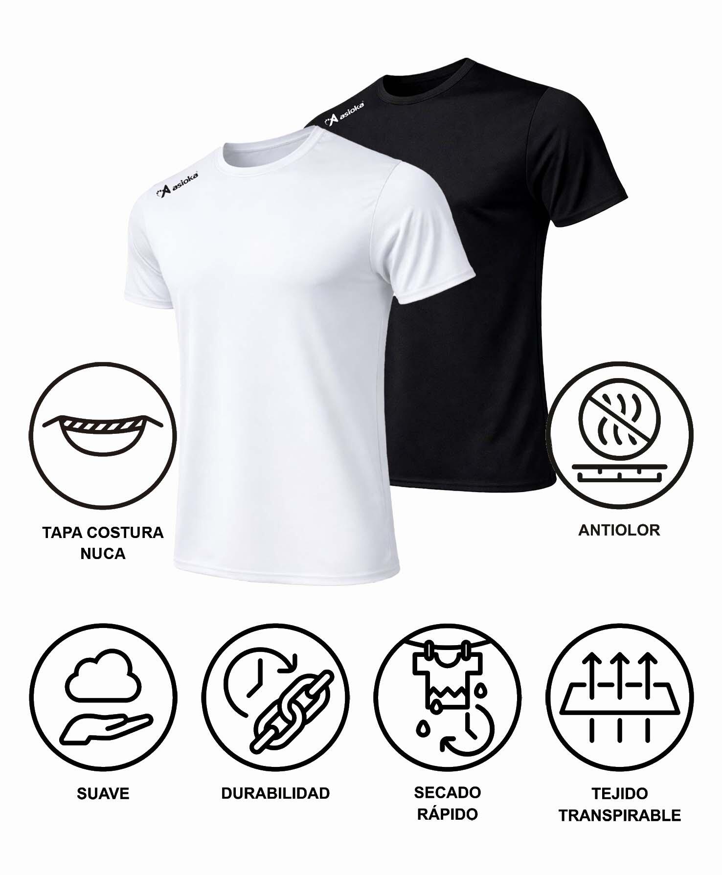 Pack 2 camisetas deporte para hombre Asioka PREMIUM.Poliéster. 6/6