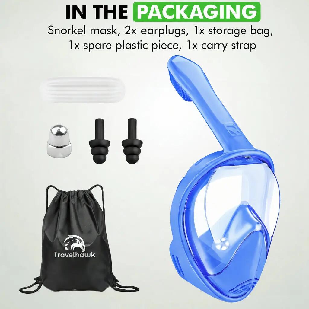 Ensemble de plongée avec tuba pour enfants bleu | Masque de plongée intégral 6/6