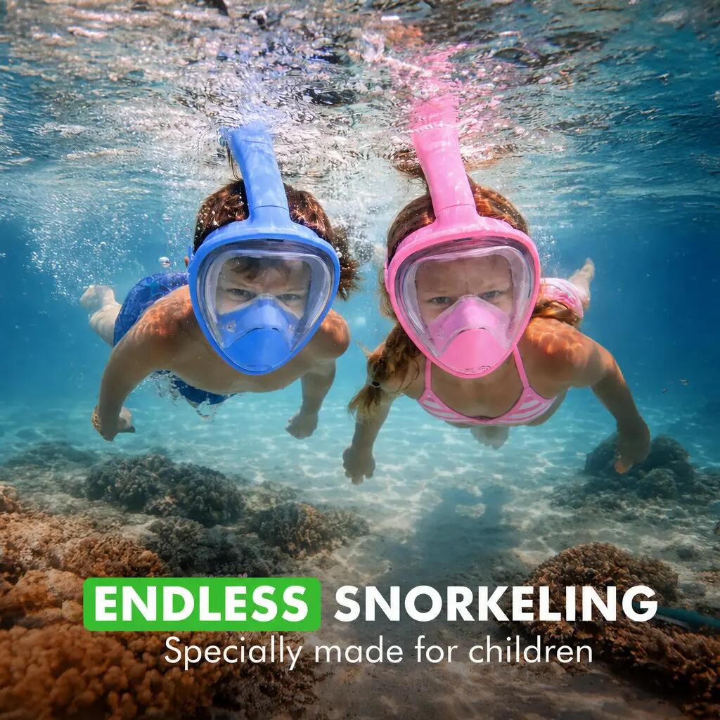 Ensemble de plongée avec tuba pour enfants bleu | Masque de plongée intégral 5/6