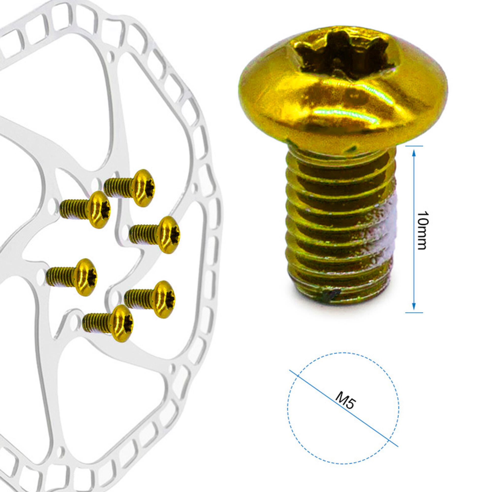 Tornillo amarillo M5x10 para discos de freno - 12 uds 3/5