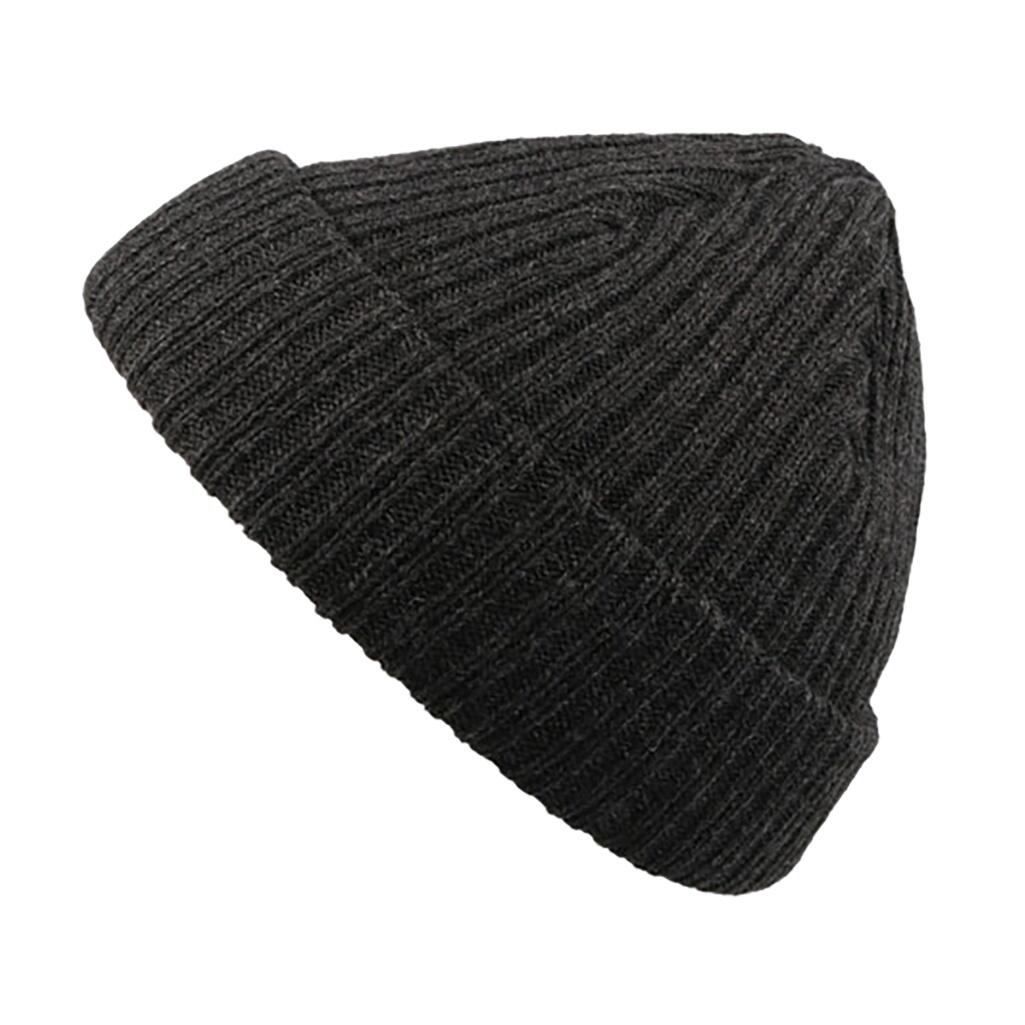 ATLANTIS Unisex Docker Short Beanie With Turn Up (Black Melange)