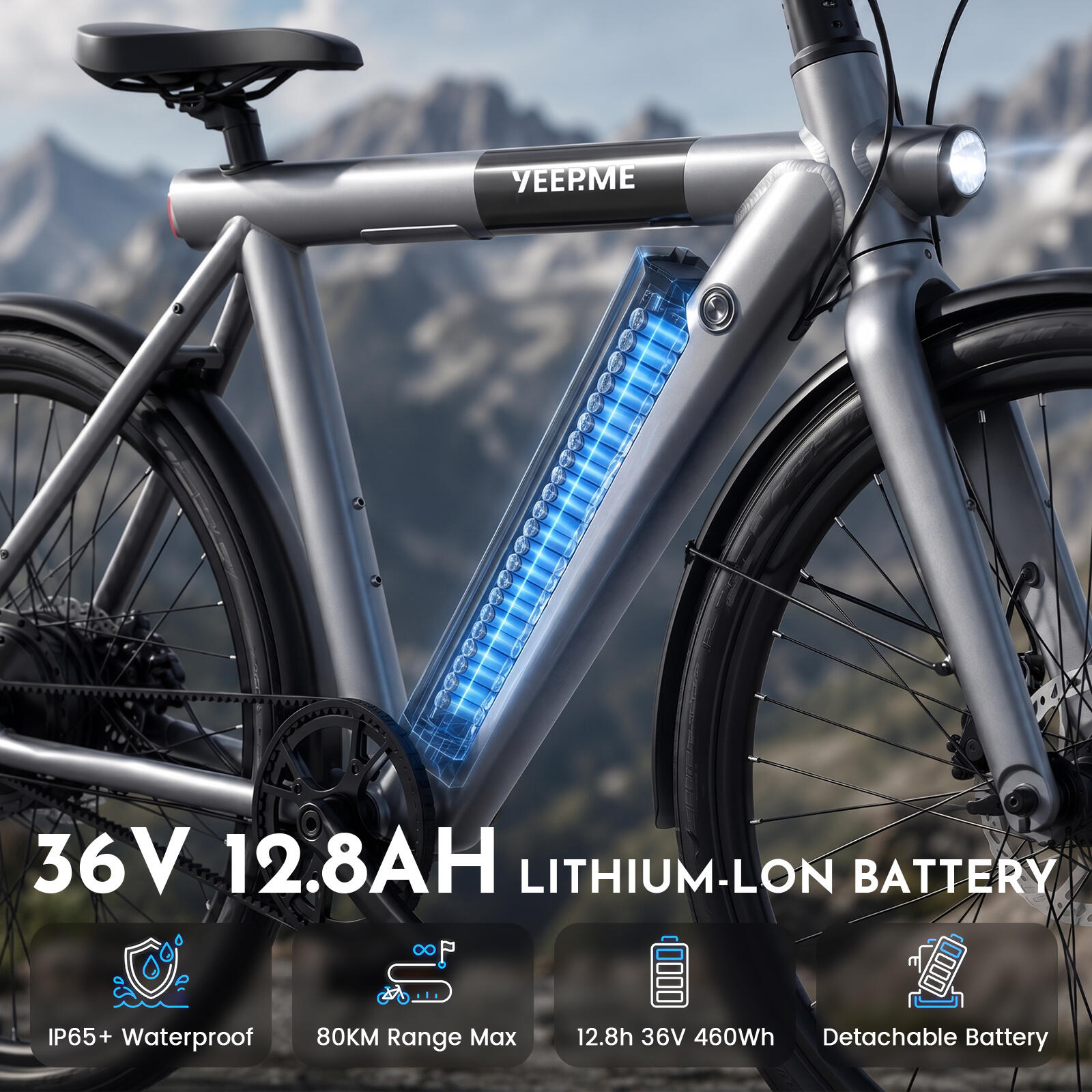 YEEP.ME DAY SPORT Vélo Électrique VAE 28'' Courroie Gates 460Wh 80km Urbain 3/9