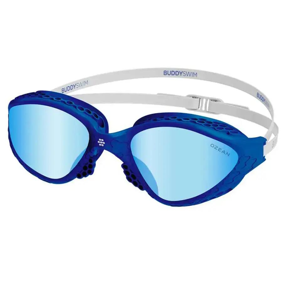 Ozean Swimming Goggles for Open Water and Triathlon Navy-White/Blue