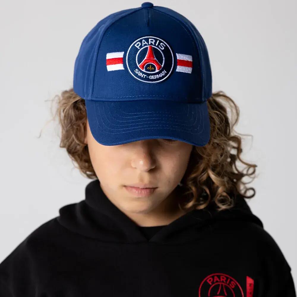 Czapka z daszkiem Paris Saint Germain bawełna junior granatowa 3/6