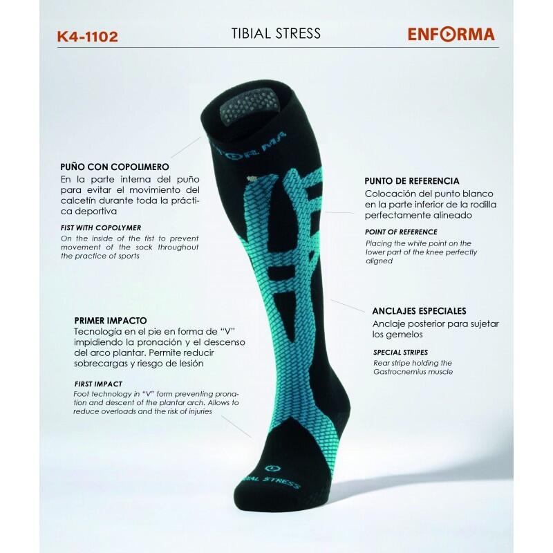 Tibial Stress kompressions-tapesocken, Schienbein Prävention Taping 5/7