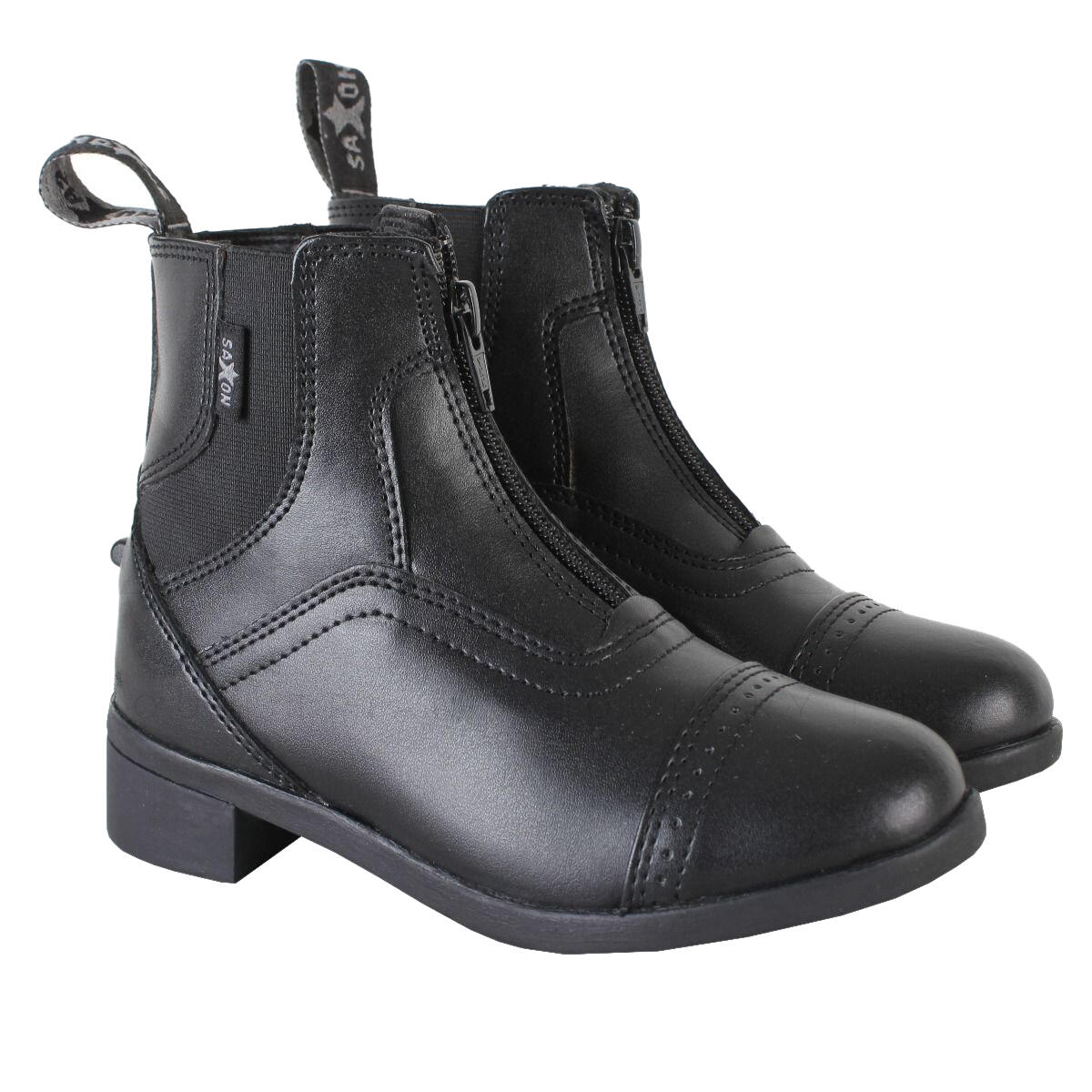 Childrens/Kids Syntovia Zip Paddock Boots (Black) 4/4