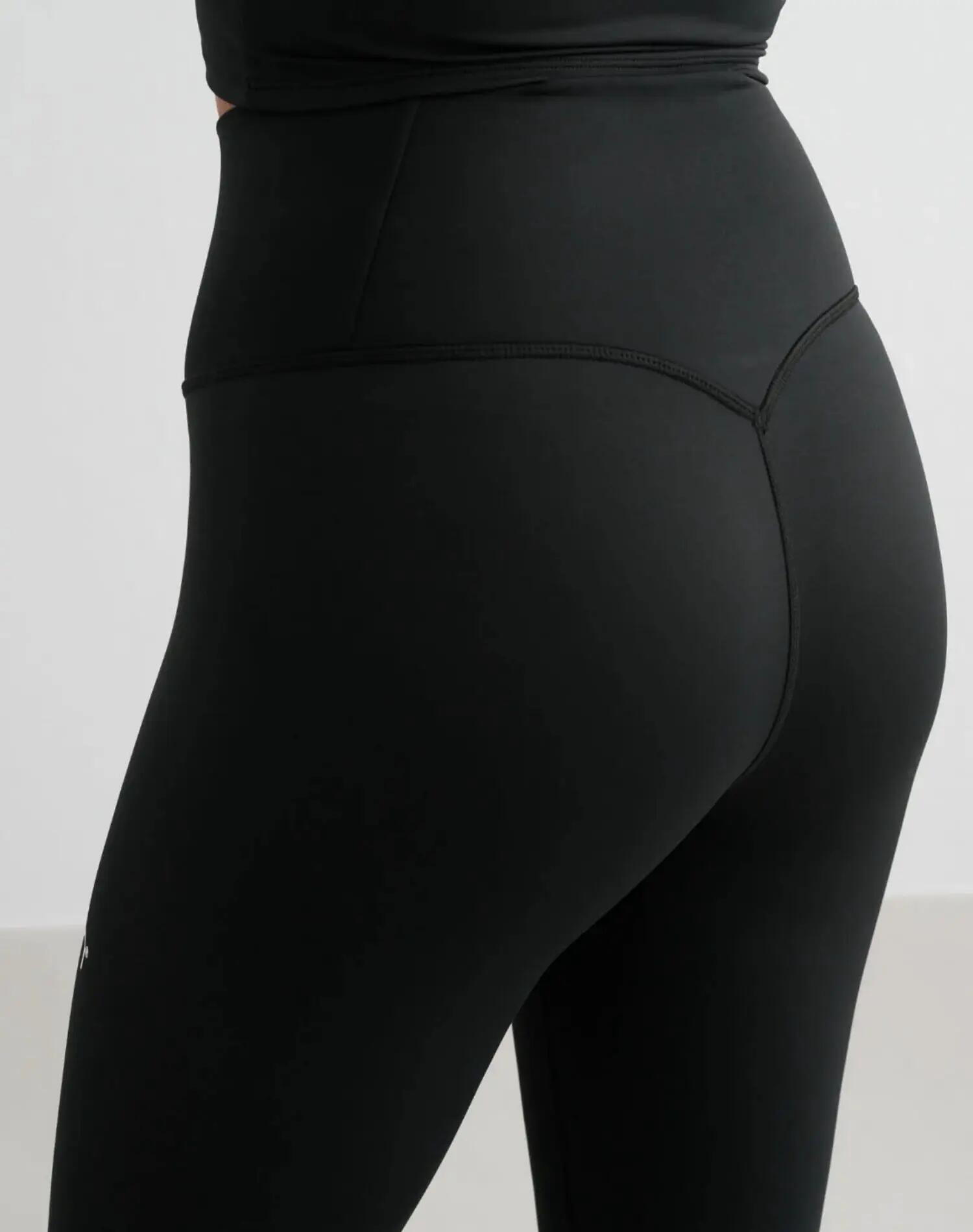 Dames Sportlegging Hoge Taille Squat Proof Met Achterzak Core Zwart 3/7