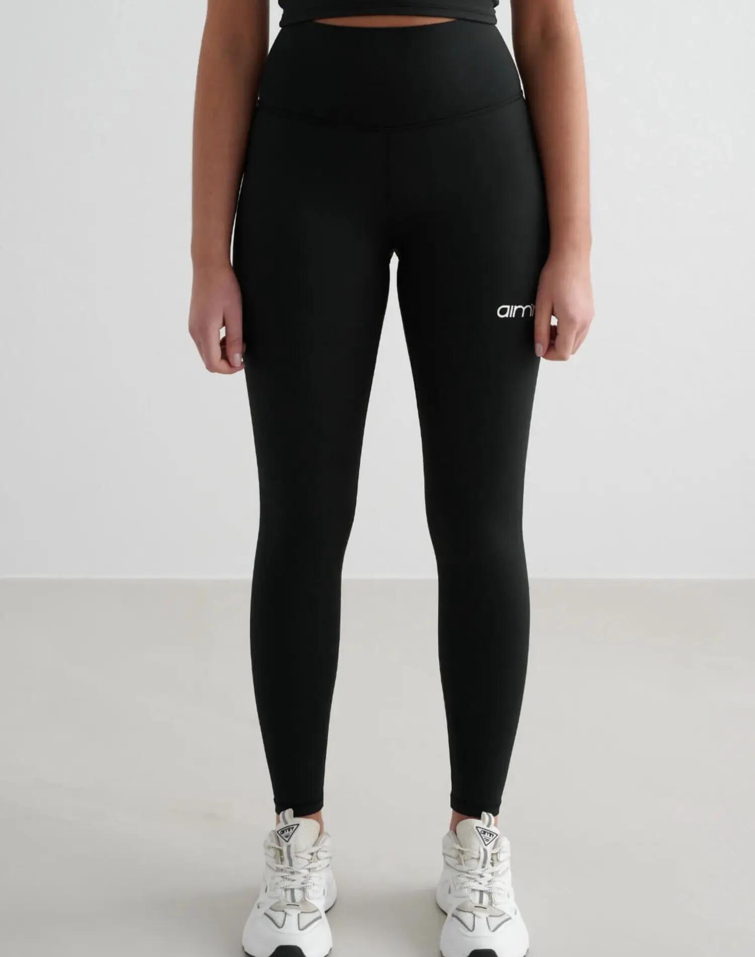 Dames Sportlegging Hoge Taille Squat Proof Met Achterzak Core Zwart 5/7
