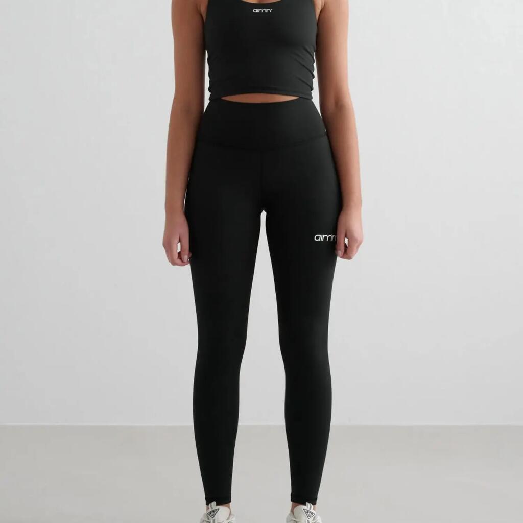 Women's Tights High-Waisted Squat Proof With Back Pocket Core Black