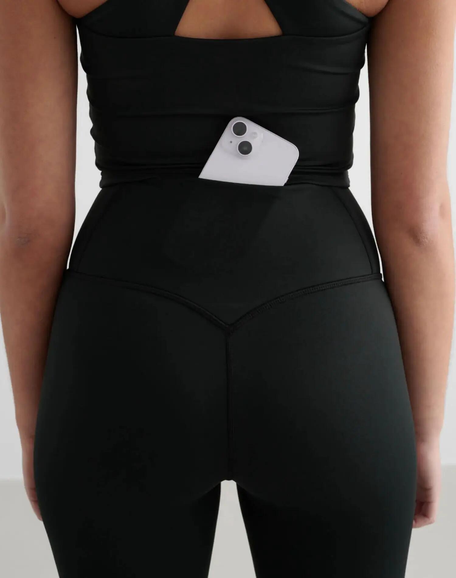 Dames Sportlegging Hoge Taille Squat Proof Met Achterzak Core Zwart 4/7