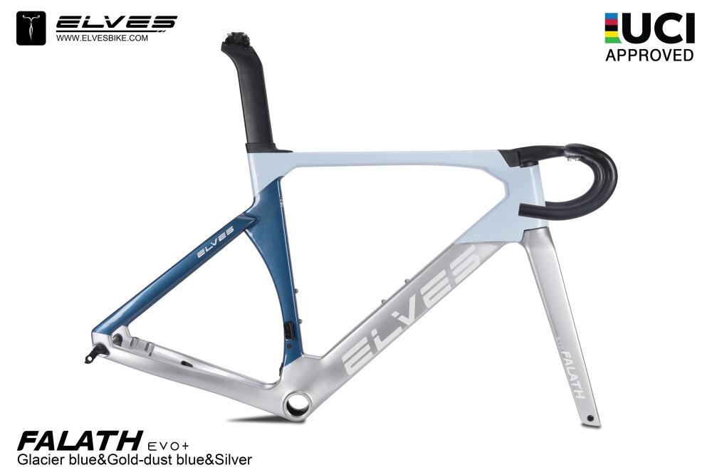 elves フレーム ELVES Falath Evo+(Disc) GLACIER BLU/GOLD-DUST BLU/SLVR T47-24