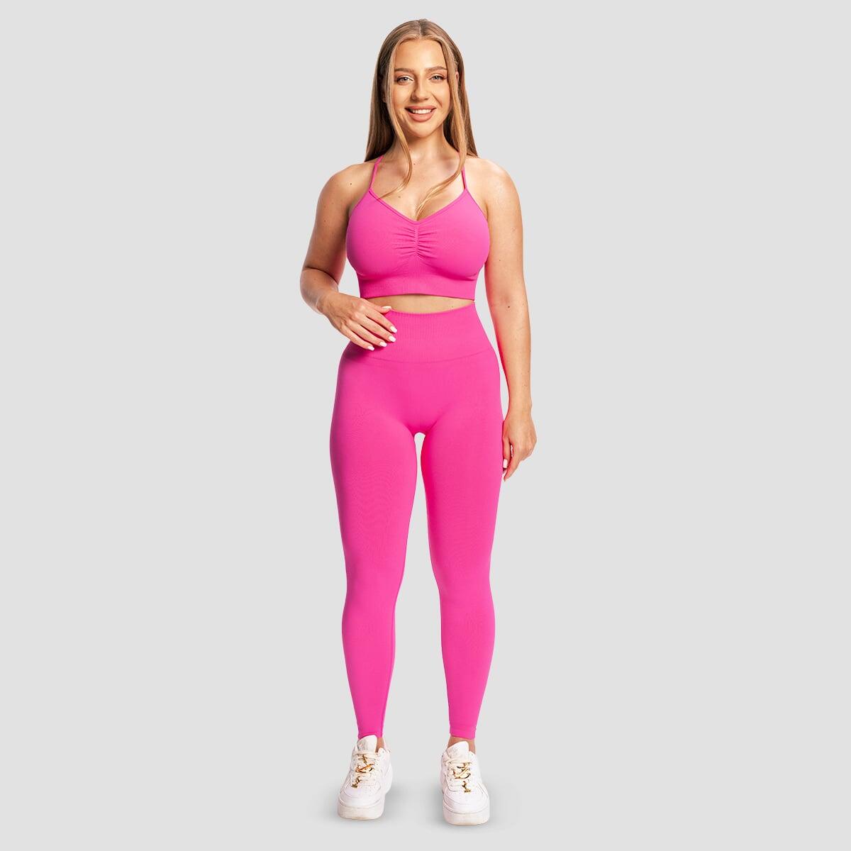Legginsy damskie fitness bezszwowe różowe Sculpt Seamless 5/7