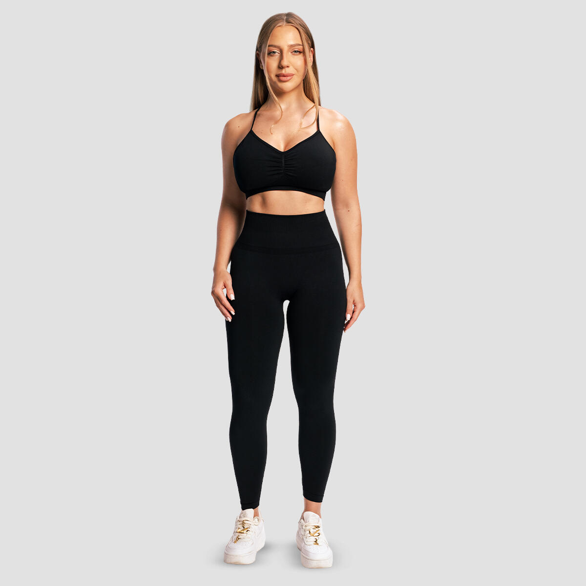 Legginsy damskie fitness bezszwowe czarne Sculpt Seamless 5/7