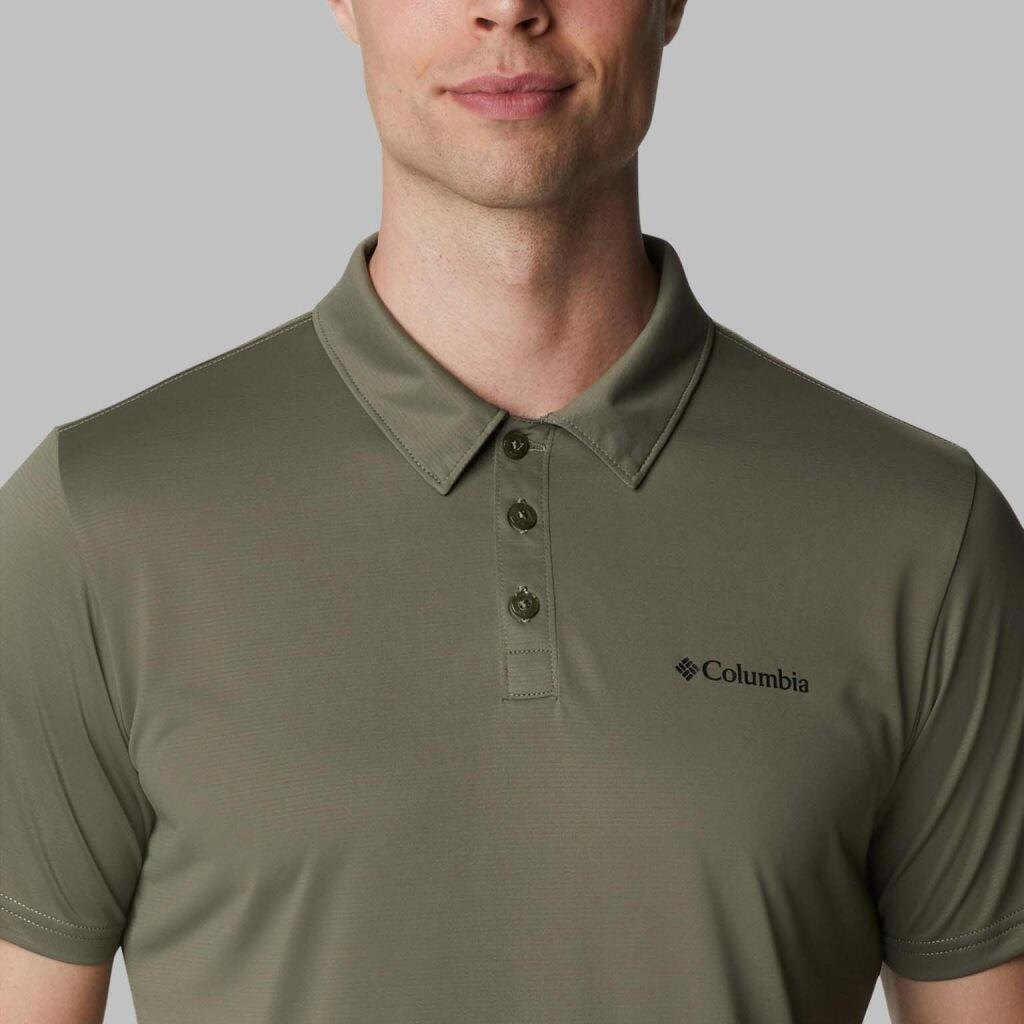 MEN'S Poloshirt kurzarm Columbia Hike™ Polo dunkelgrün 3/5