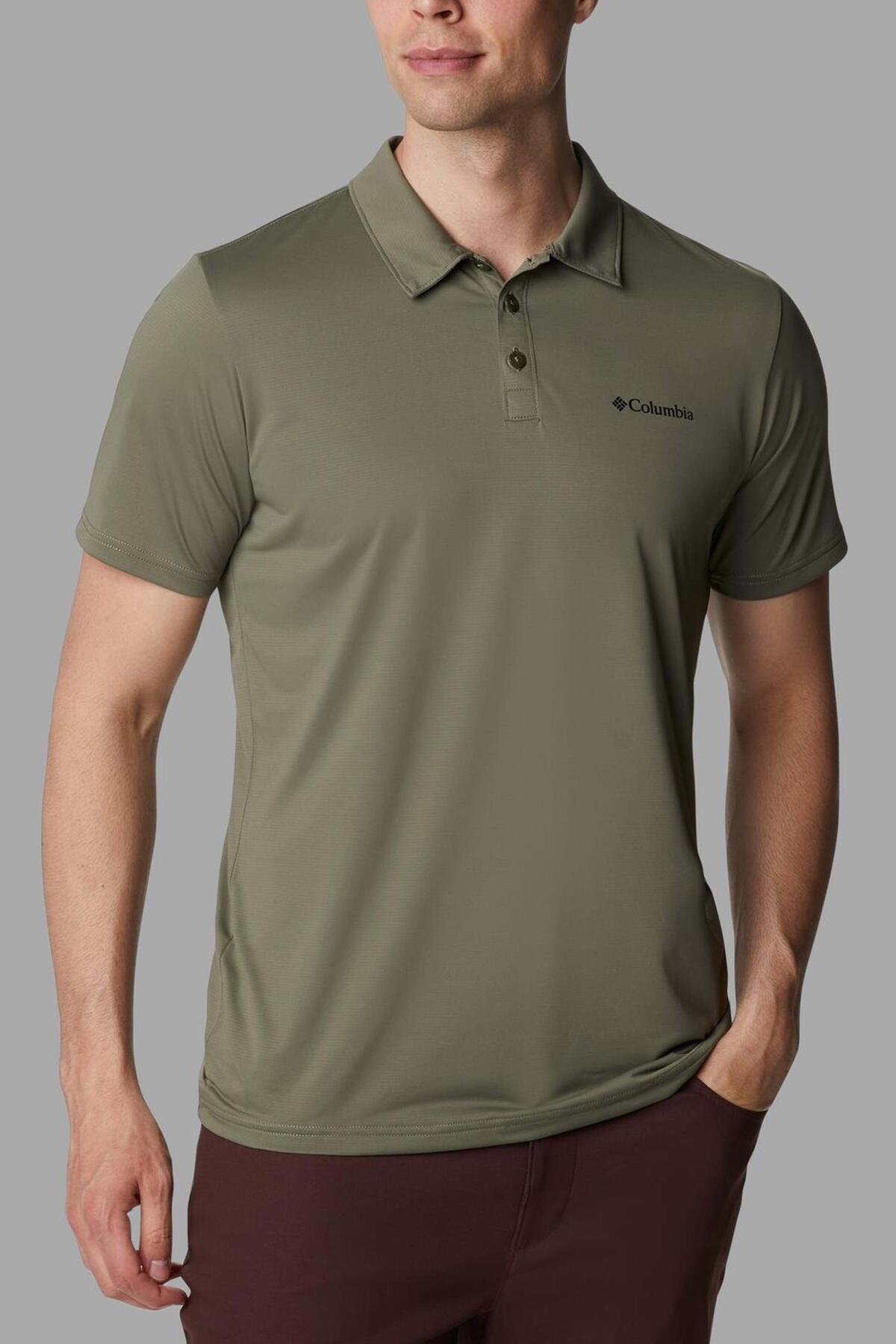 MEN'S Poloshirt kurzarm Columbia Hike™ Polo dunkelgrün 4/5