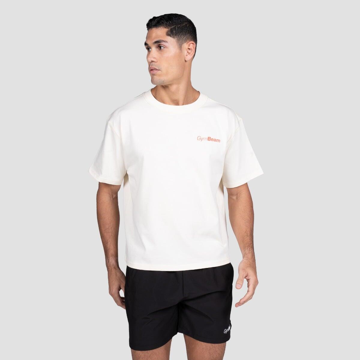 Koszulka unisex fitness oversize kremowa Budapest 3/7