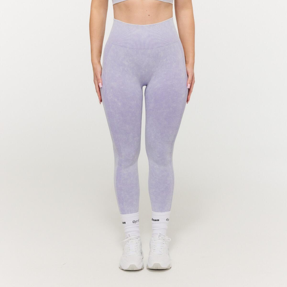 Legginsy damskie fitness bezszwowe fioletowe Lift 3/7