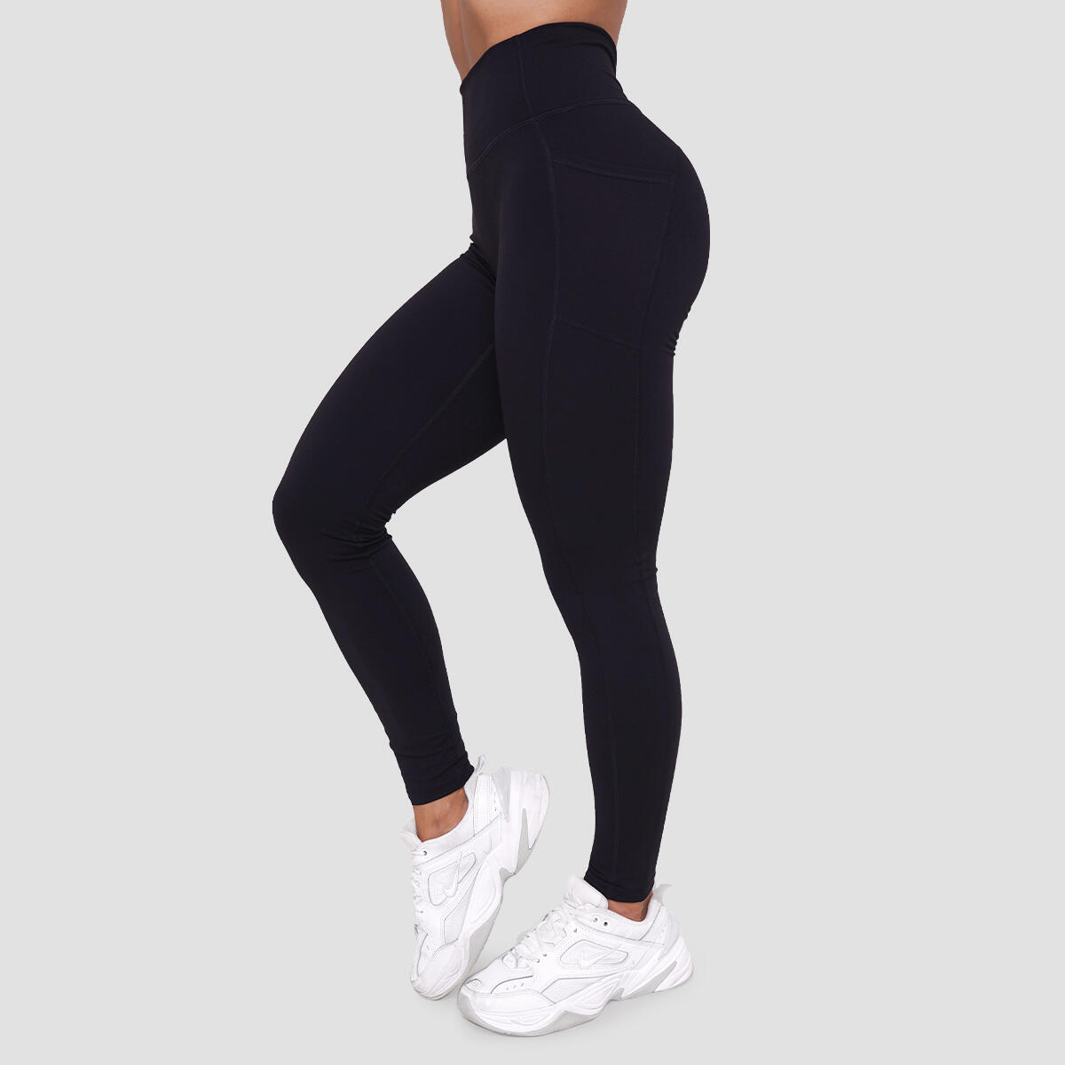 Legginsy damskie fitness z kieszeniami czarne Ignite 5/7