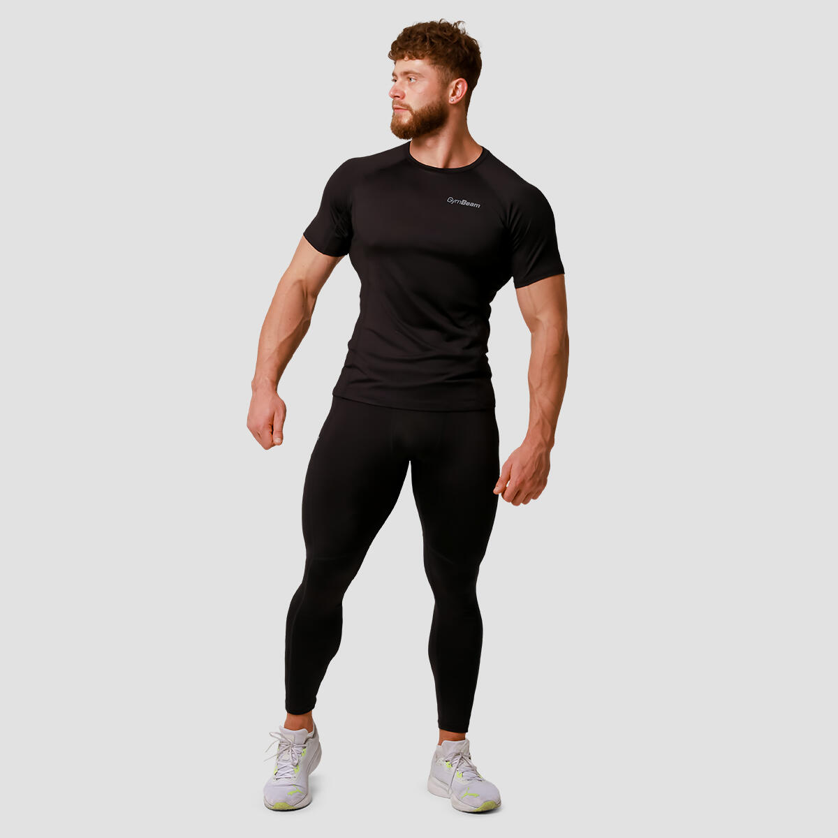 Legginsy męskie bieganie slim czarne Pulse 5/7