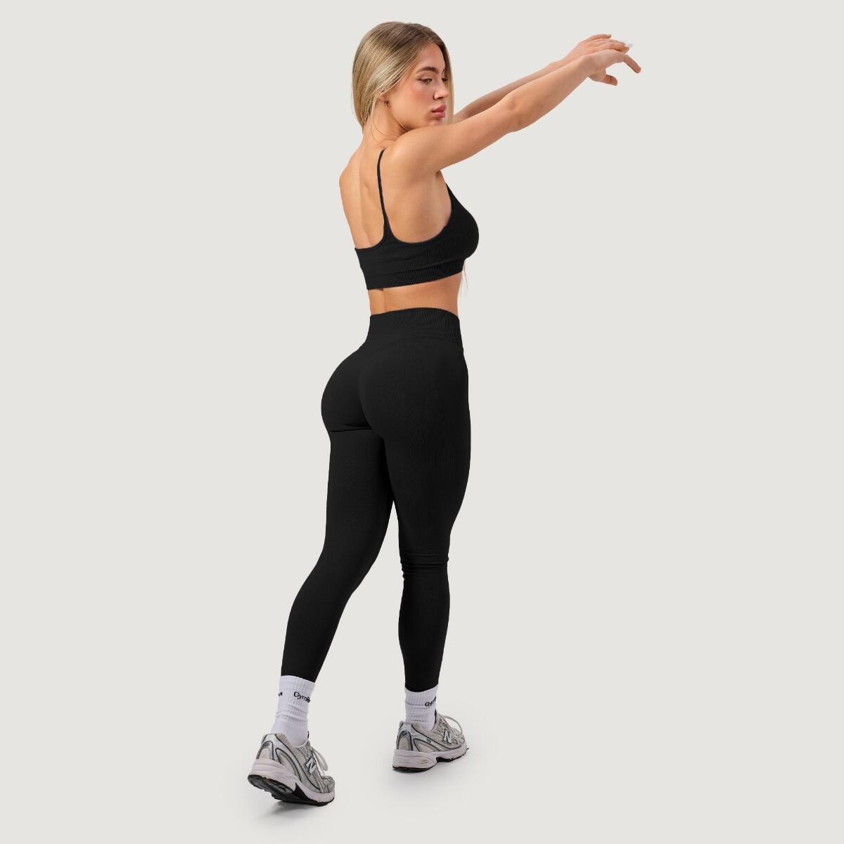 Legginsy damskie fitness bezszwowe z wysokim stanem Black NEO 6/7