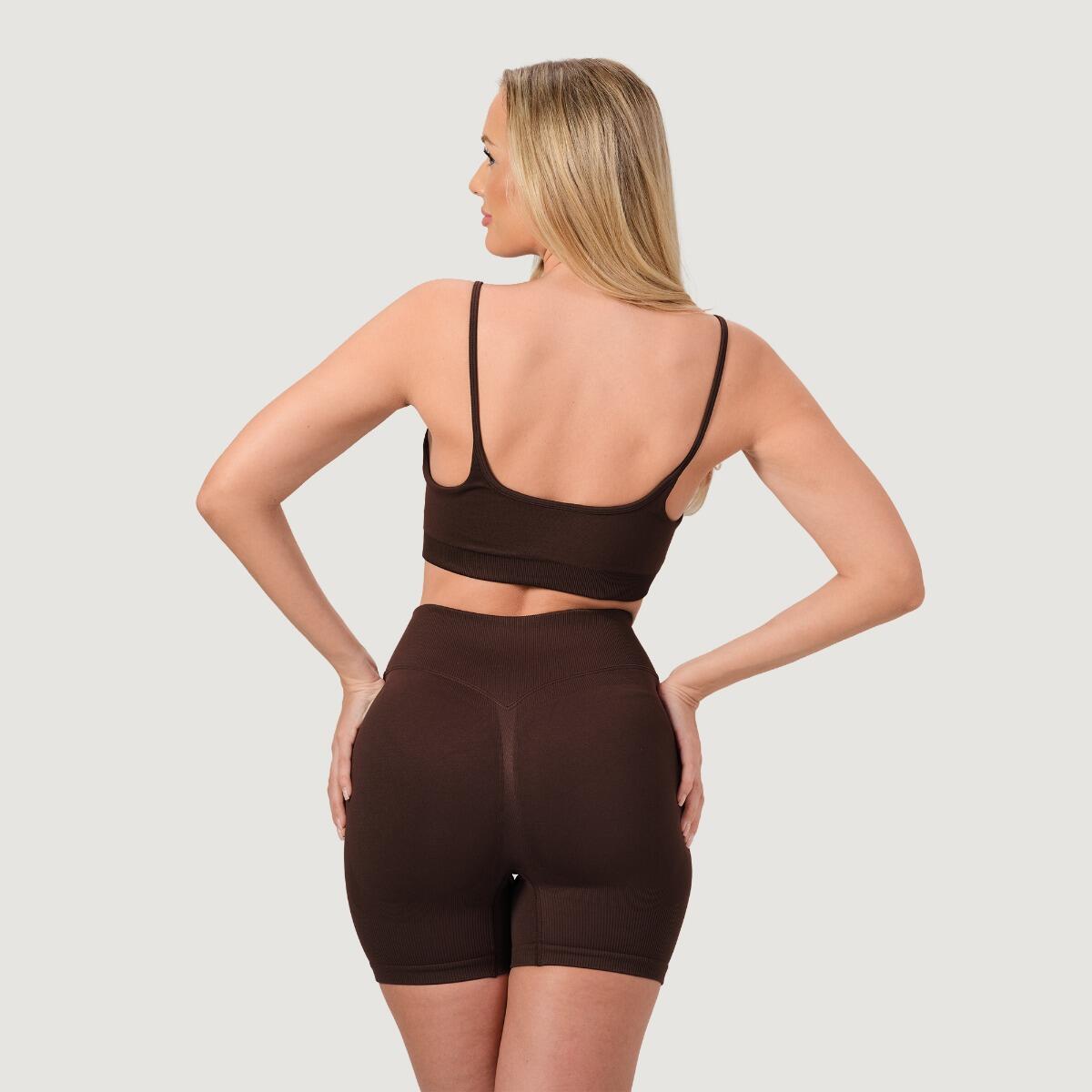 Pantaloncini donna fitness slim marroni NEO 3/7