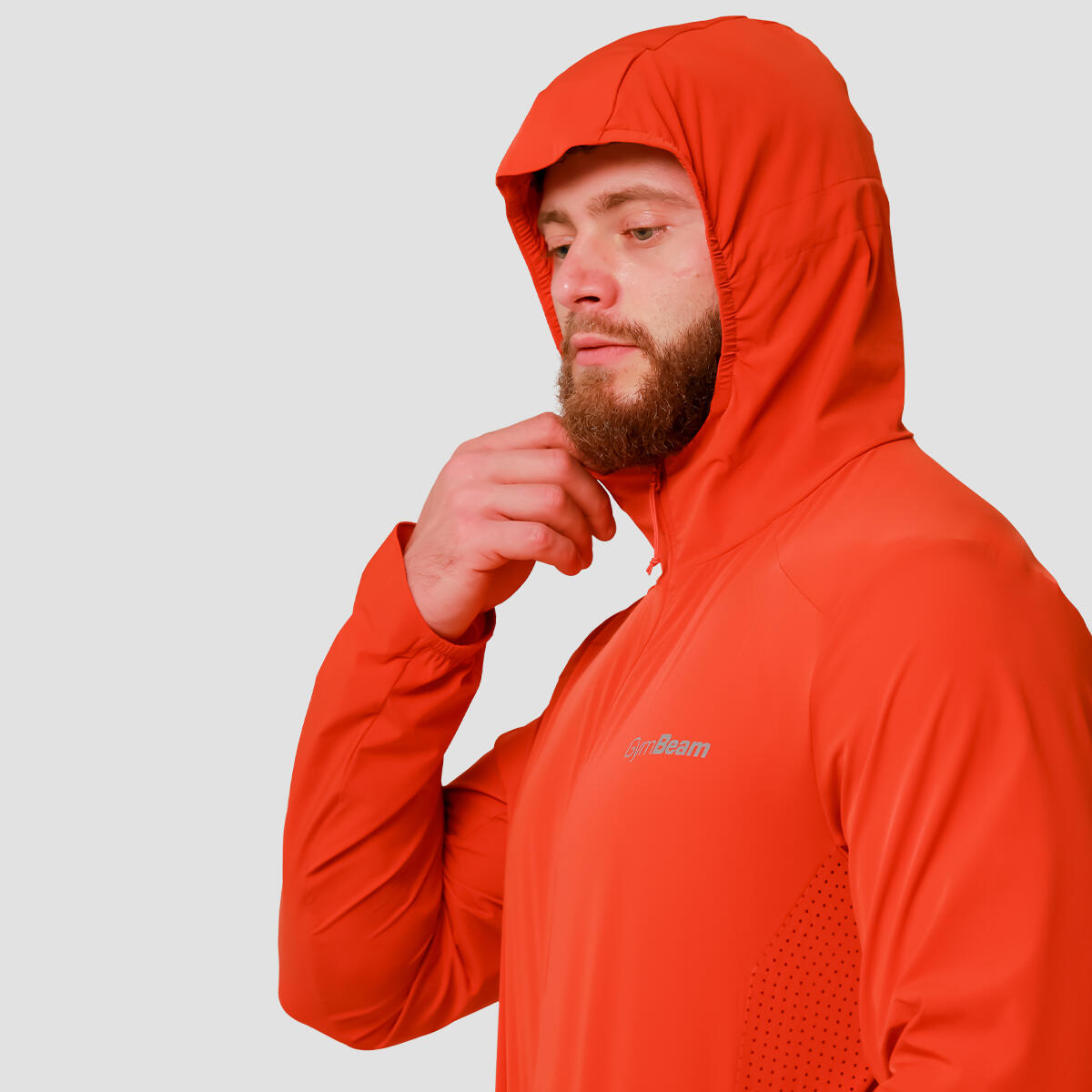 Giacca uomo running con zip arancione Pulse 4/7