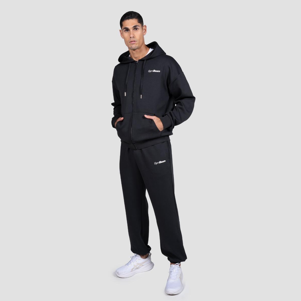 Felpa uomo con cappuccio oversize nera Relay 4/7