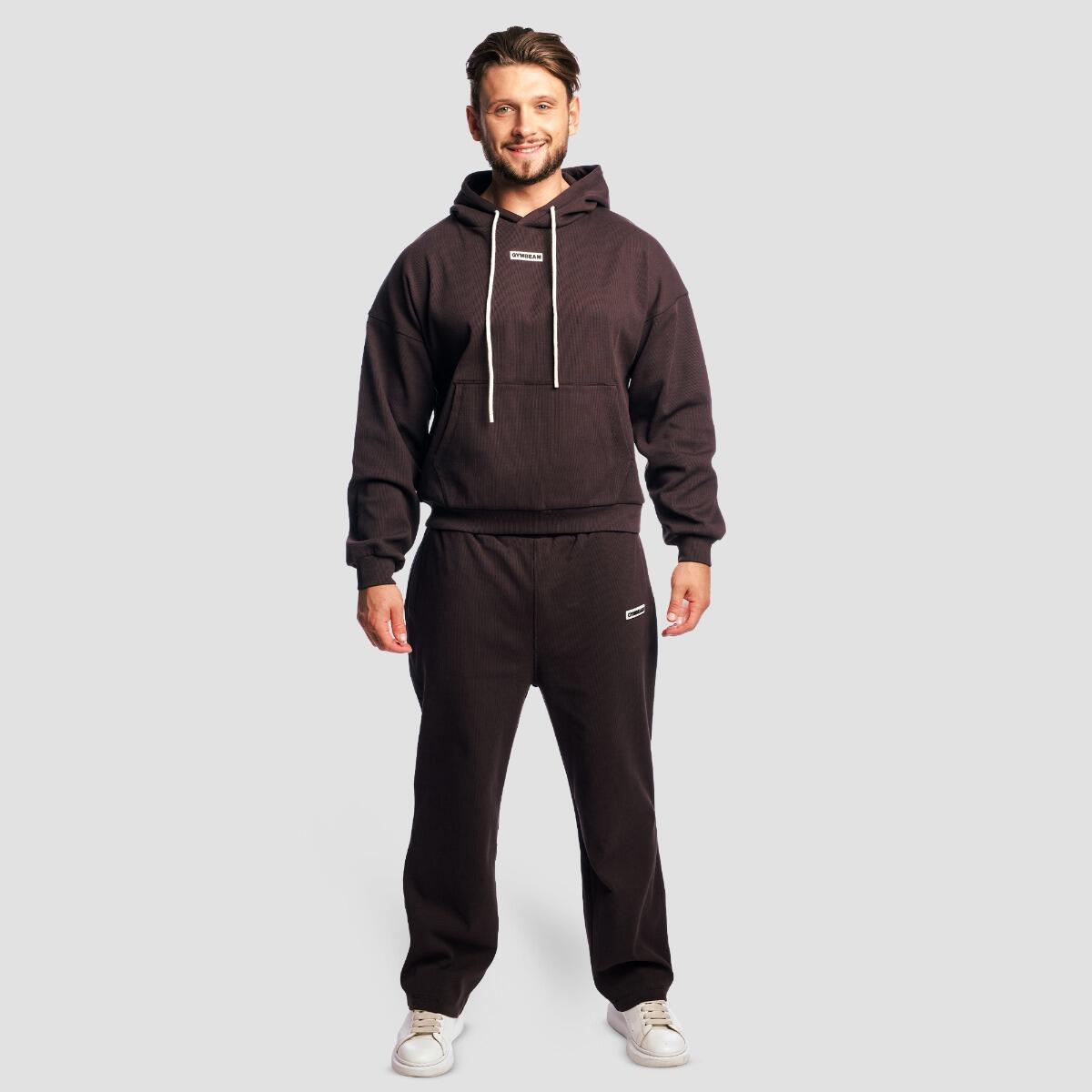 Bluza męska z kapturem oversize brązowa Aura 5/7