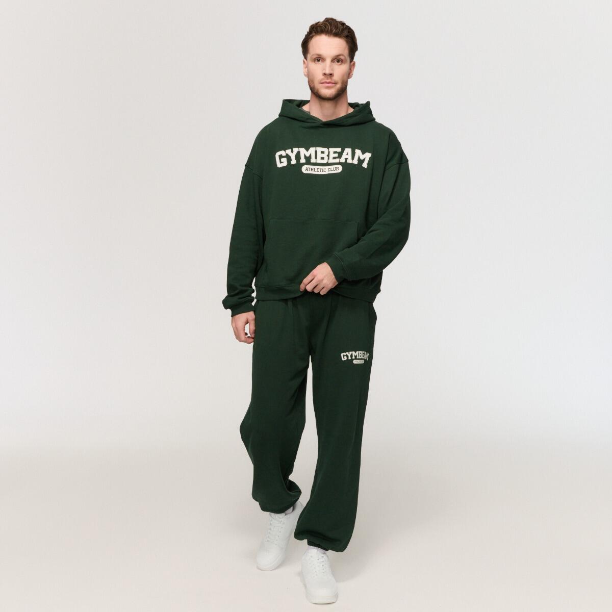 Felpa uomo palestra con cappuccio verde Varsity 6/7