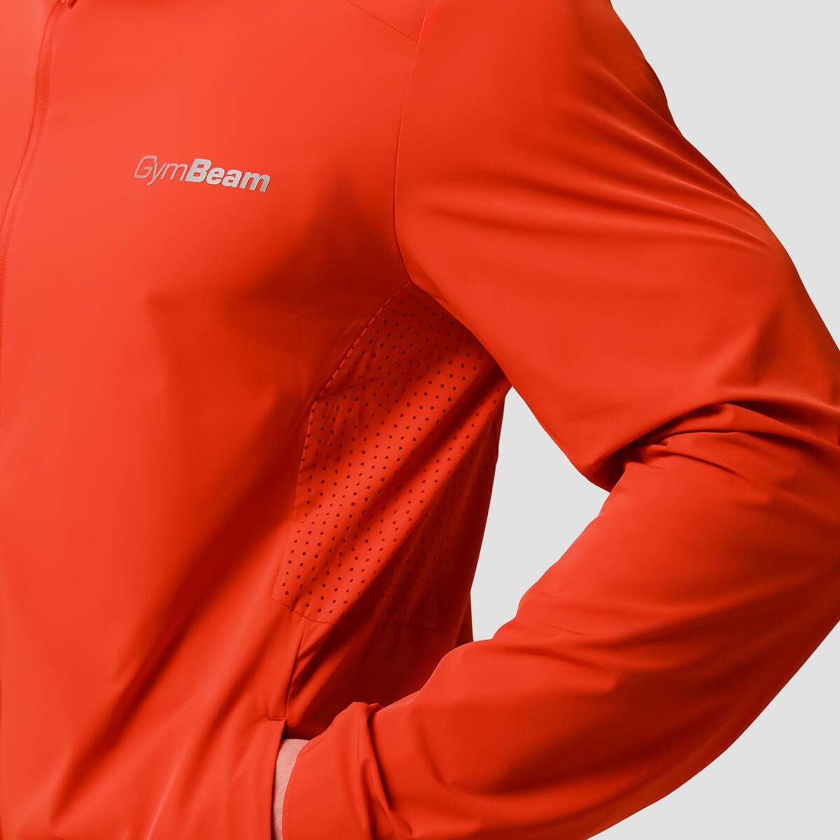 Giacca uomo running con zip arancione Pulse 2/7