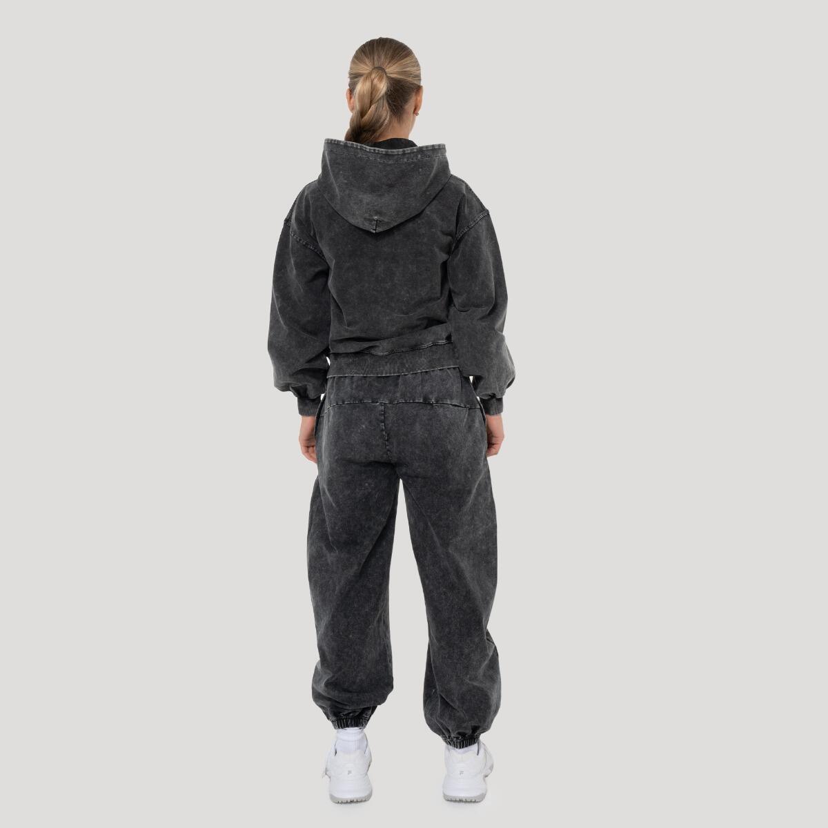 Bluza damska fitness z kapturem i zamkiem grafitowa Abyss 6/7