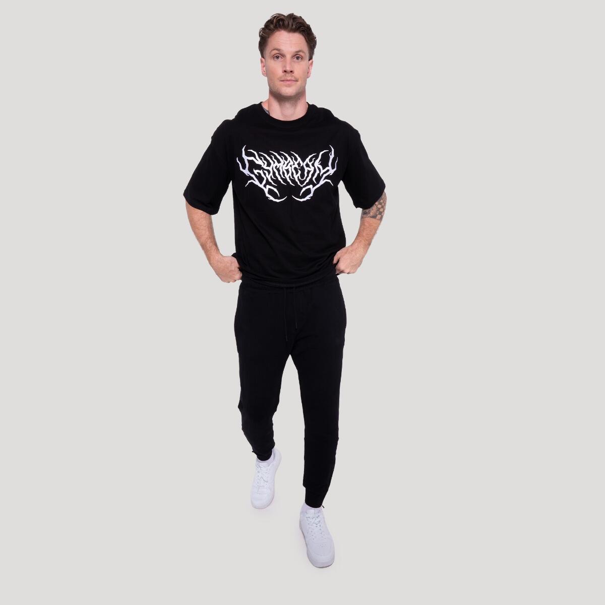 Koszulka męska fitness oversize czarna Thorn 5/6