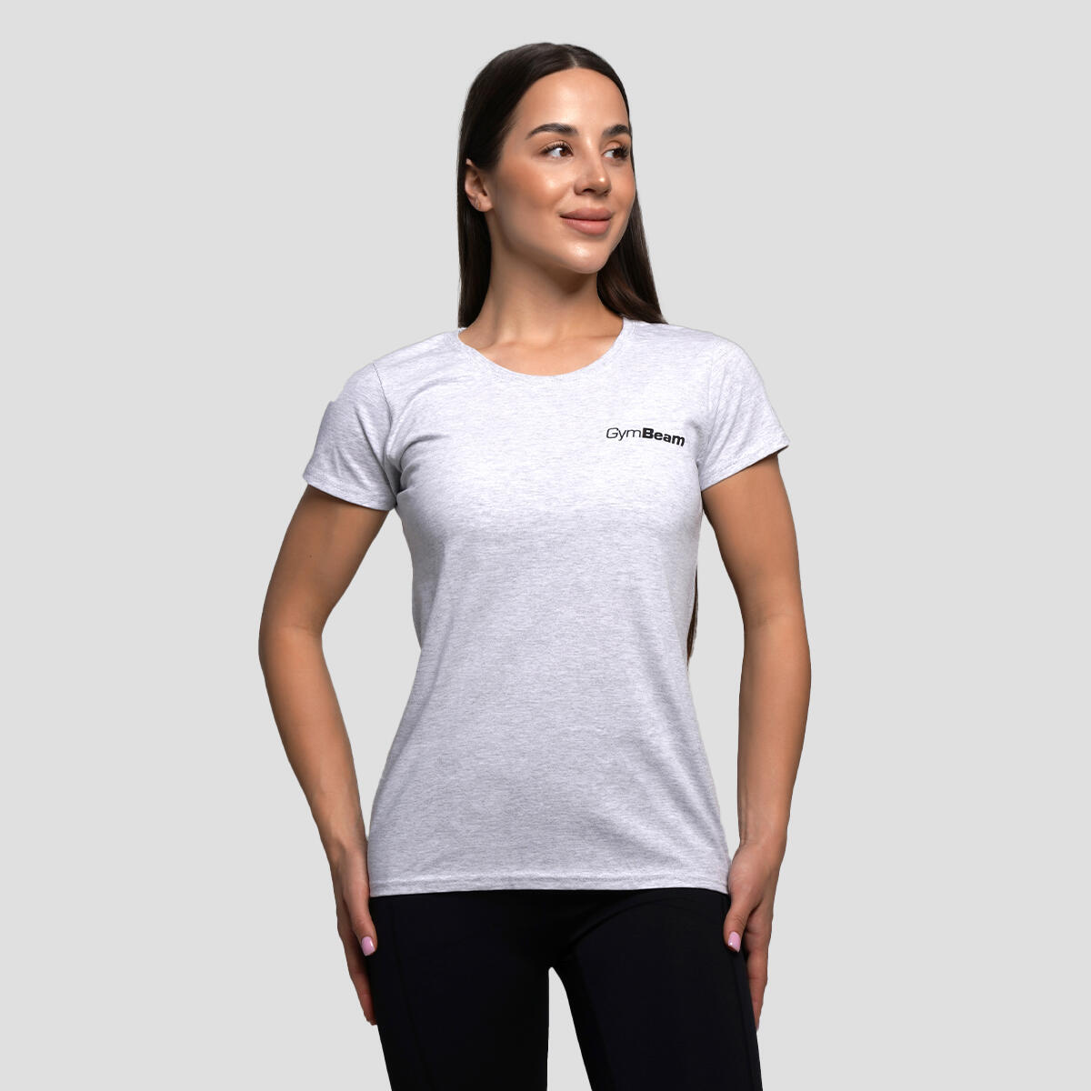 Koszulka damska fitness z krótkim rękawem szara Basic 4/7