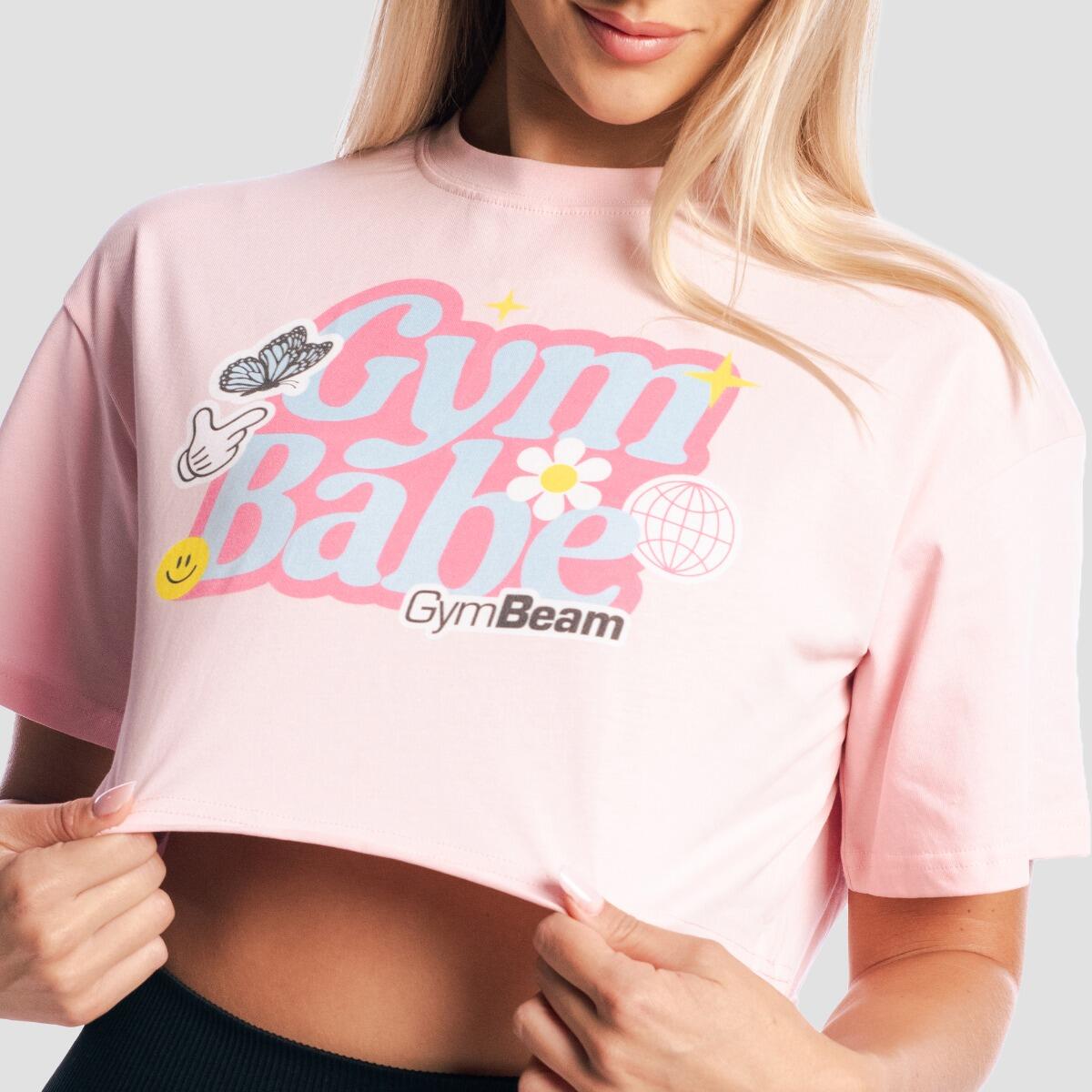 T-shirt donna fitness cropped rosa 2/7
