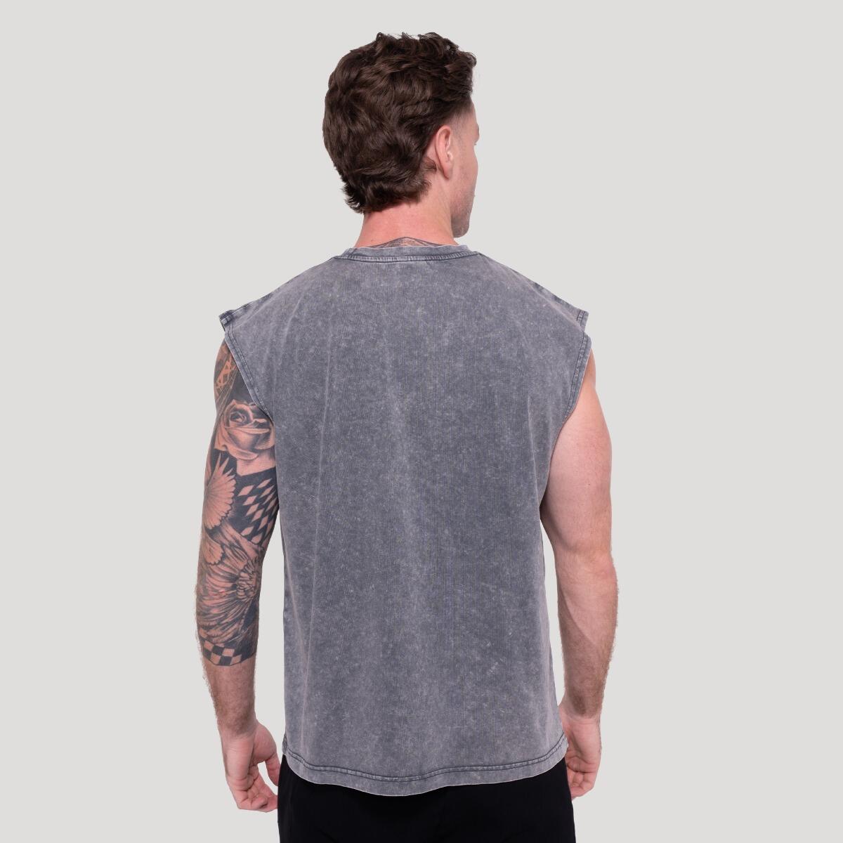 Tank top męski fitness bez rękawów szary Spike 5/6
