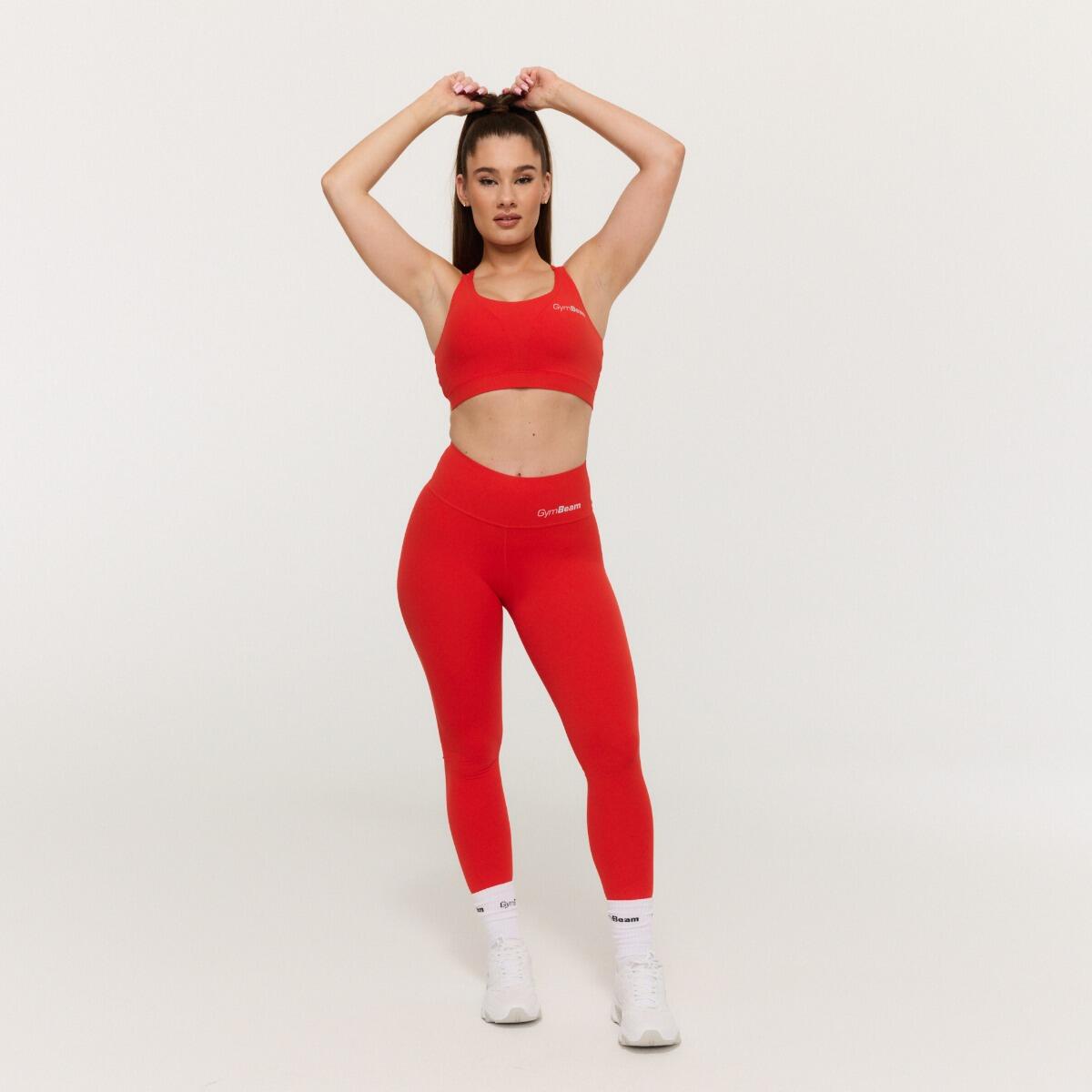 Biustonosz sportowy damski fitness bez zapięcia mandarynkowy BEAT 5/6