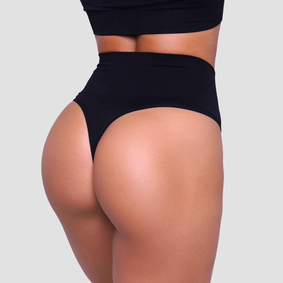 Figi damskie brazylijskie bezszwowe czarne 2Pack 3/7