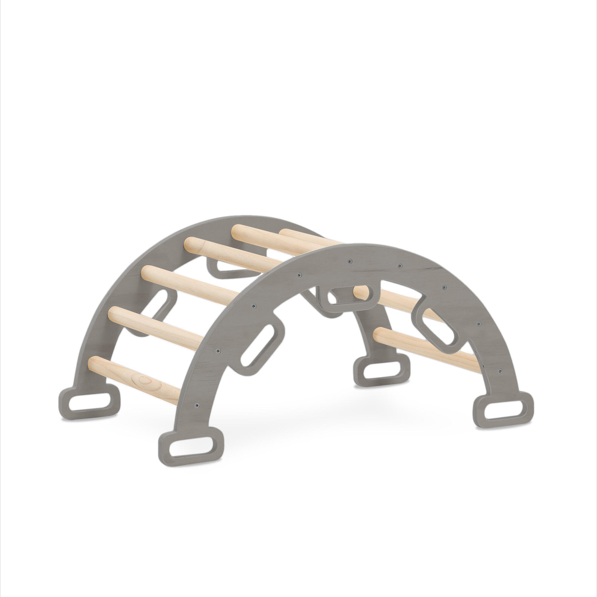 Triangolo Pieghevole con Arco da Arrampicata e Scivolo – Montessori – Grigio 5/7