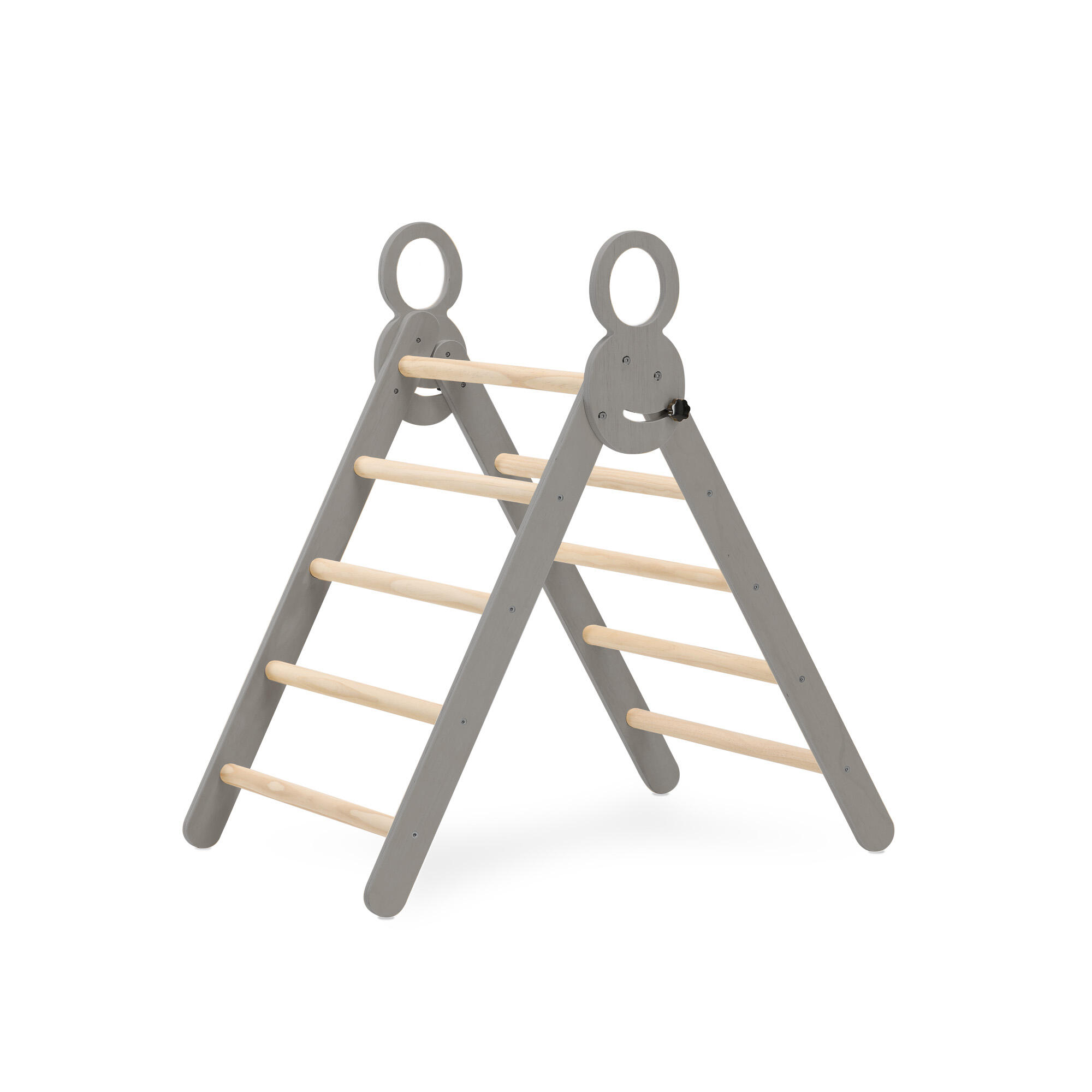 Triangolo Pieghevole con Arco da Arrampicata e Scivolo – Montessori – Grigio 6/7