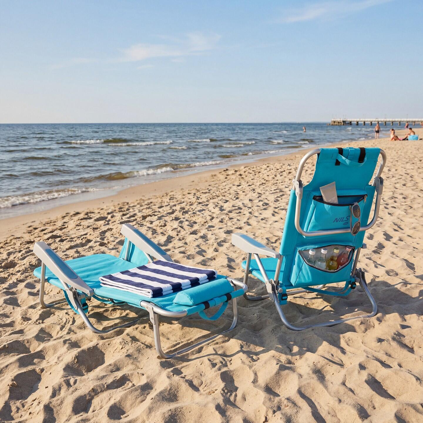 LEŻAK PLAŻOWY 3W1 SKŁADANY NILS CAMP NC3308 2/7
