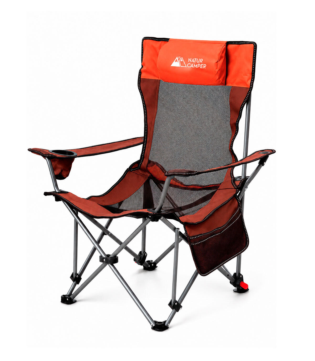Chaise Camping Pliante avec Repose-Pieds et Dossier Inclinable – Fauteuil Relax 2/7