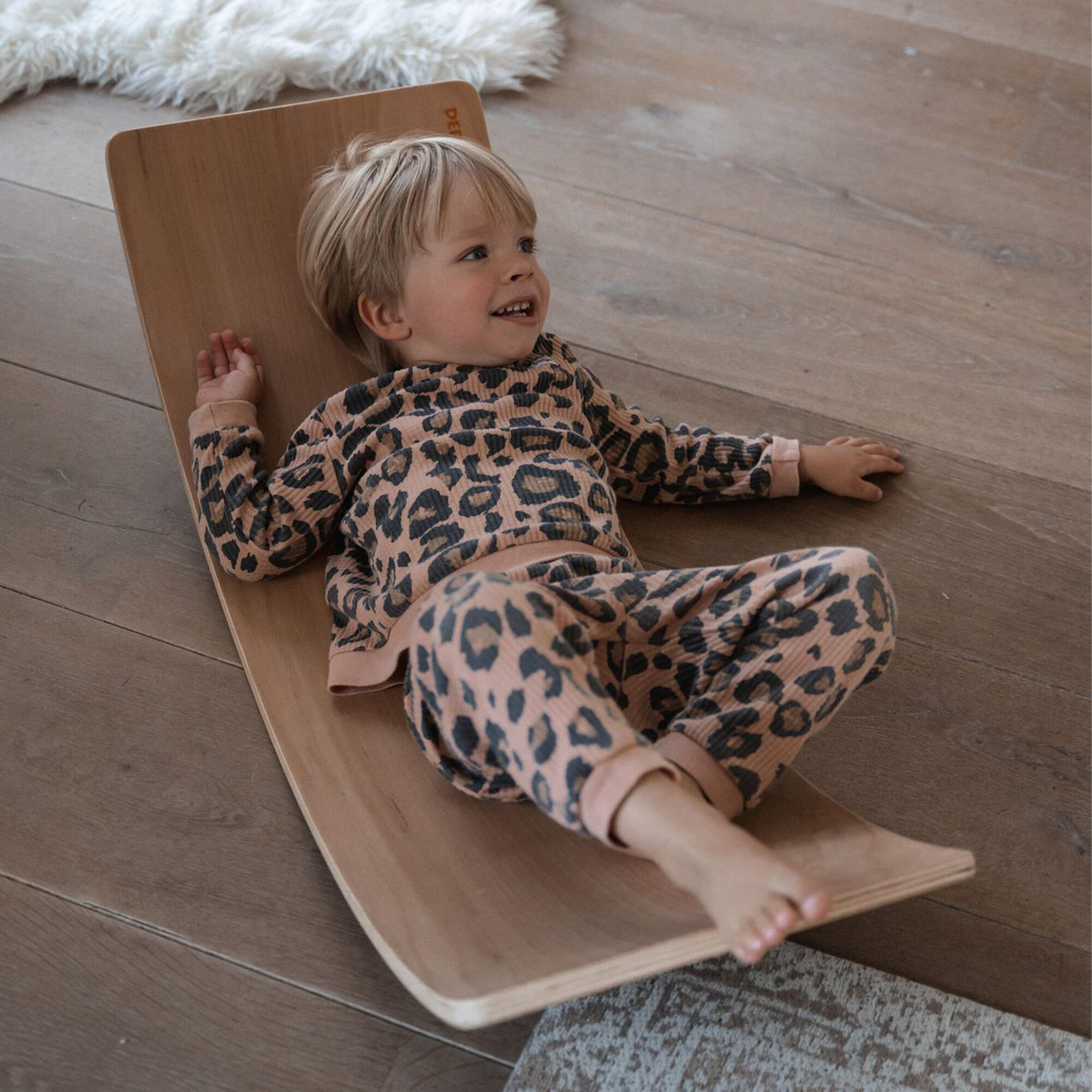Luxe Balance board XL - Balansbord - Blank gelakt sterk beukenhout - 90cm + Vilt 3/7