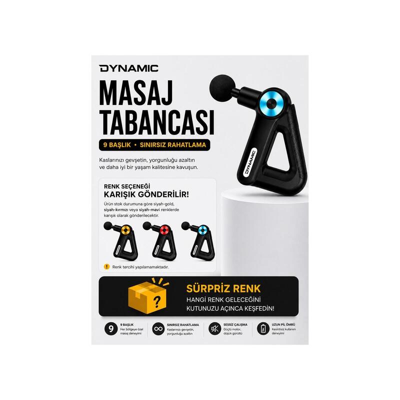 Dynamic Kas Rahatlatıcı Masaj Tabancası | Şarjlı Titreşimli Sporcu Masaj Aleti