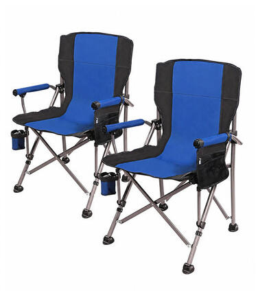 Lot 2 Chaises de Camping Pliantes Oxford 600D Aluminium Porte-Gobelet Vert 150kg