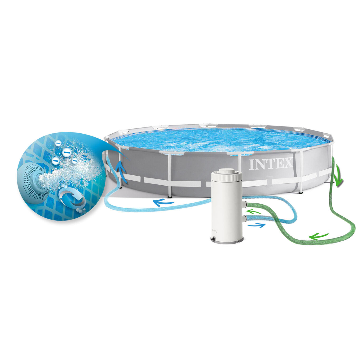 Piscina desmontable redonda INTEX Prism Frame con depuradora 3/7