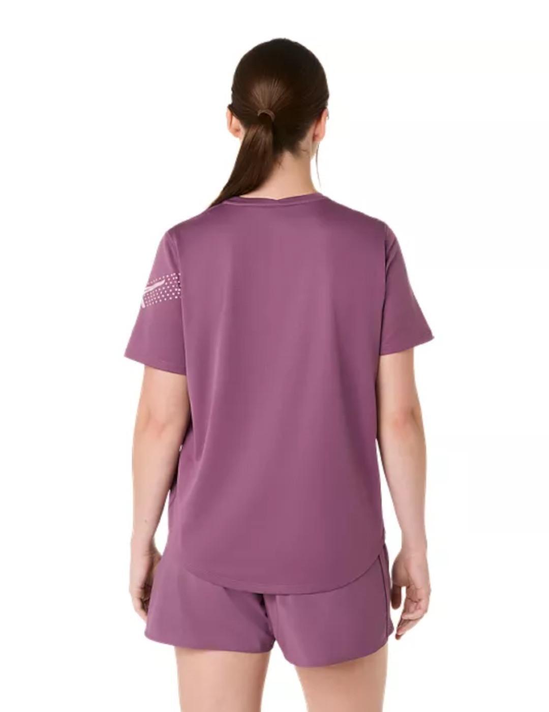 Maglietta da donna Asics Icon Viola 3/4