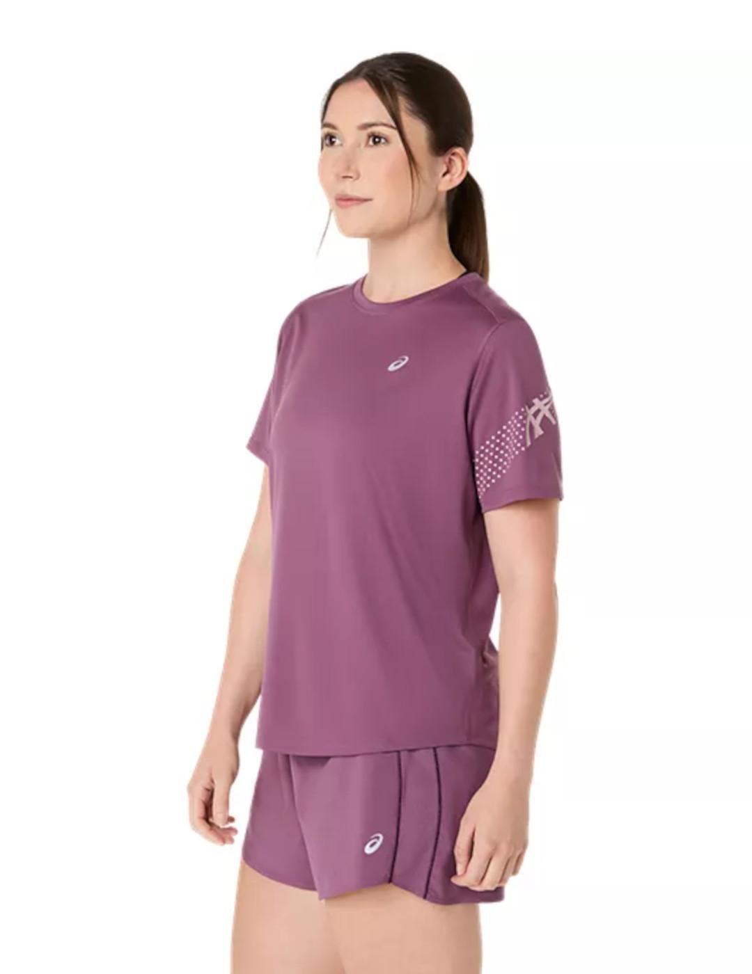 Maglietta da donna Asics Icon Viola 2/4