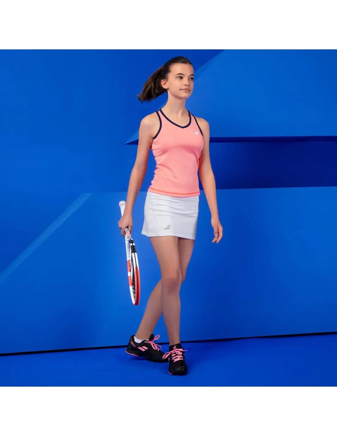 Koszulka dziewczęca Babolat PLAY TANK TOP fluo strike/estate blue 128 2/4